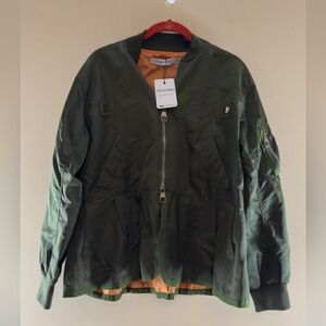 Fancy‎ Dreams Green Bomber inspired Jacket with feminine details Sz M